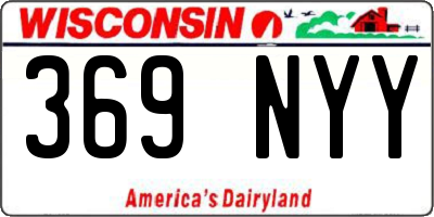 WI license plate 369NYY