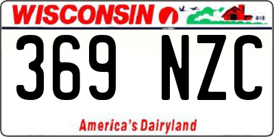 WI license plate 369NZC