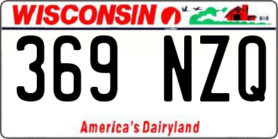 WI license plate 369NZQ
