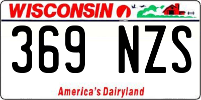 WI license plate 369NZS