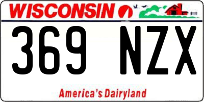 WI license plate 369NZX