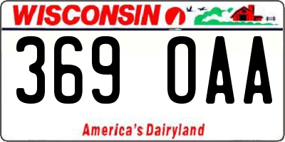 WI license plate 369OAA