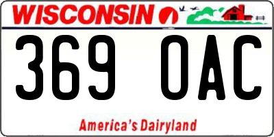 WI license plate 369OAC