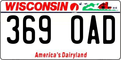 WI license plate 369OAD
