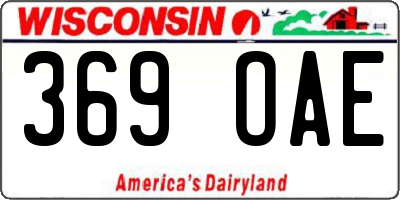 WI license plate 369OAE
