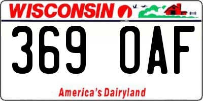 WI license plate 369OAF