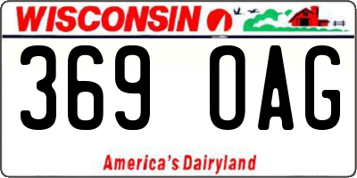 WI license plate 369OAG