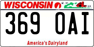 WI license plate 369OAI