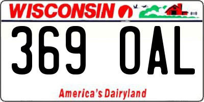 WI license plate 369OAL