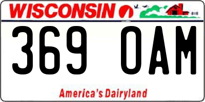 WI license plate 369OAM