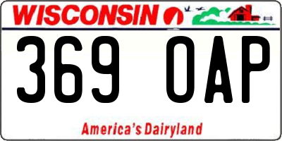 WI license plate 369OAP
