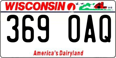 WI license plate 369OAQ