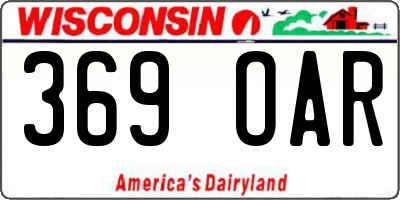 WI license plate 369OAR