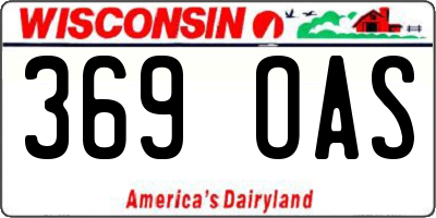 WI license plate 369OAS