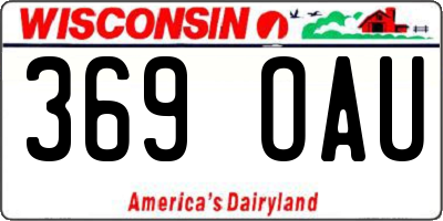 WI license plate 369OAU