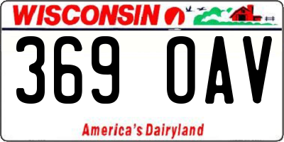 WI license plate 369OAV