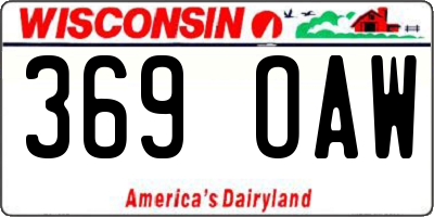 WI license plate 369OAW