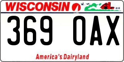 WI license plate 369OAX