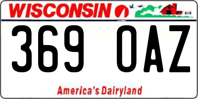 WI license plate 369OAZ