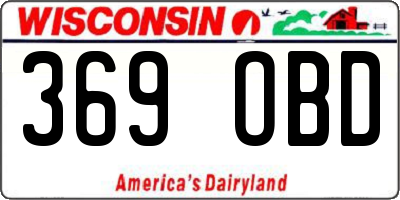 WI license plate 369OBD