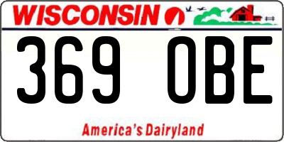 WI license plate 369OBE