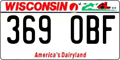 WI license plate 369OBF