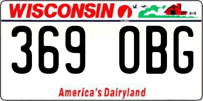 WI license plate 369OBG
