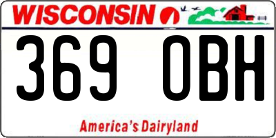 WI license plate 369OBH