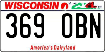 WI license plate 369OBN