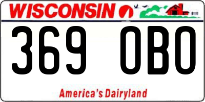 WI license plate 369OBO
