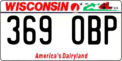 WI license plate 369OBP