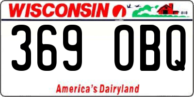 WI license plate 369OBQ