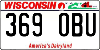WI license plate 369OBU