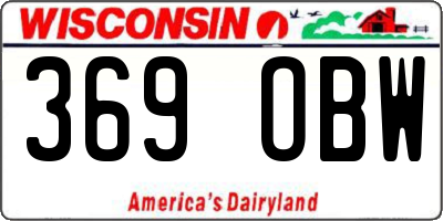 WI license plate 369OBW