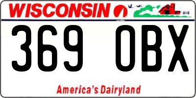 WI license plate 369OBX