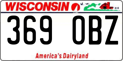 WI license plate 369OBZ