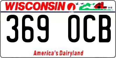 WI license plate 369OCB