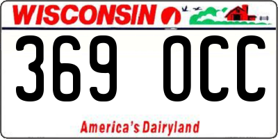 WI license plate 369OCC