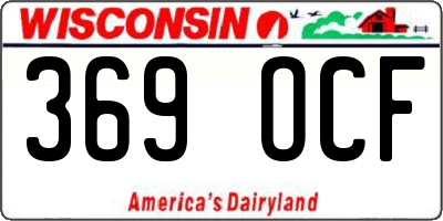 WI license plate 369OCF