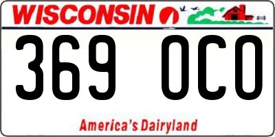 WI license plate 369OCO