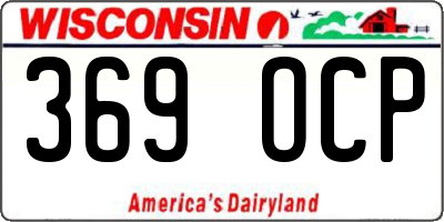 WI license plate 369OCP