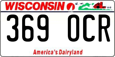 WI license plate 369OCR