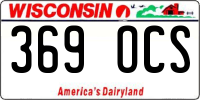 WI license plate 369OCS