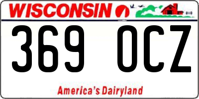 WI license plate 369OCZ