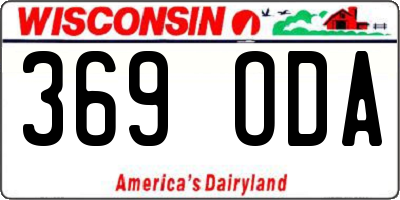 WI license plate 369ODA