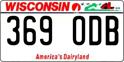 WI license plate 369ODB