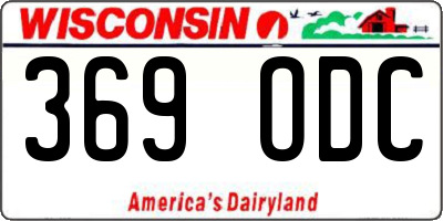 WI license plate 369ODC