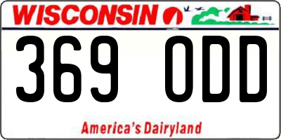 WI license plate 369ODD