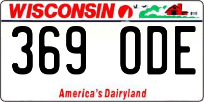 WI license plate 369ODE