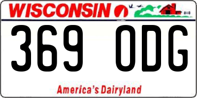 WI license plate 369ODG